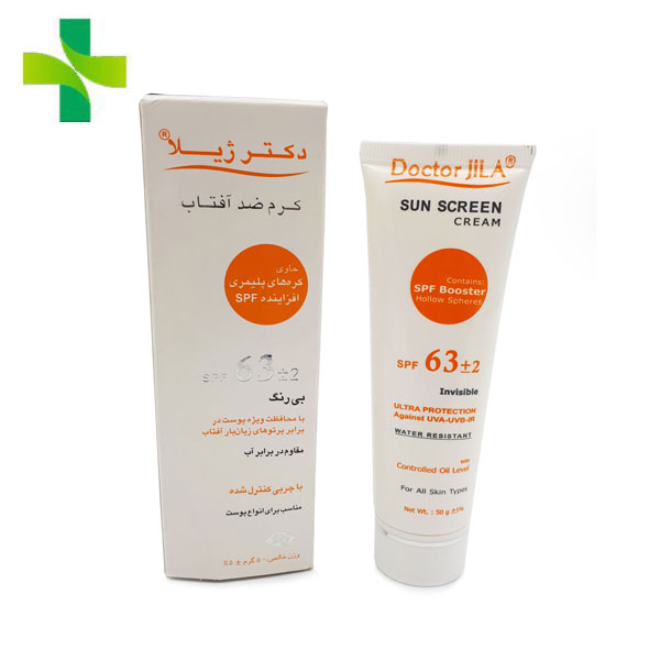 کرم ضد آفتاب بی رنگ حاوی SPF63 دکتر ژیلا حجم 50 گرم