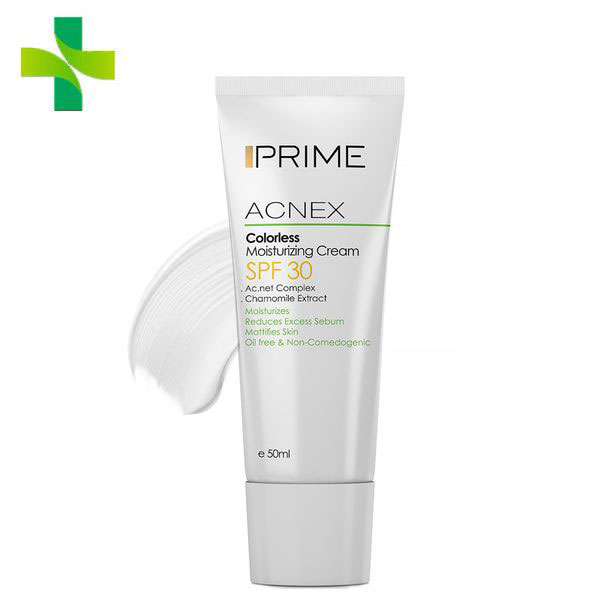 کرم مرطوب کننده بی رنگ Acnex فاقد چربی SPF30 پرایم